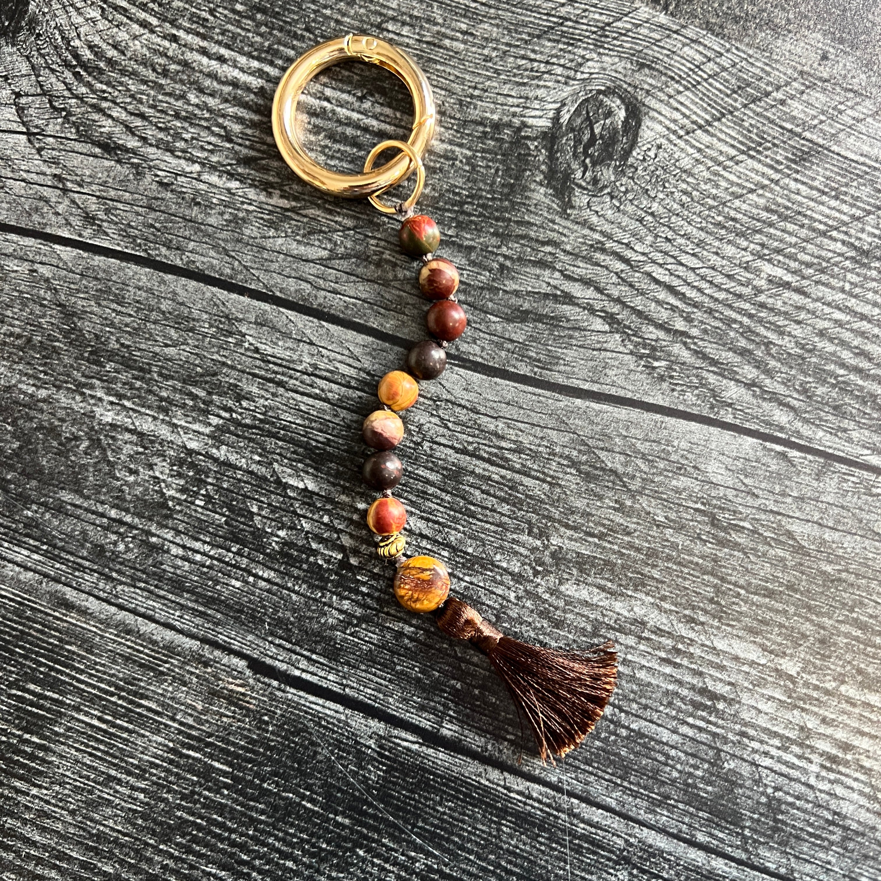 Red Creek Jasper Gemstone Keychain