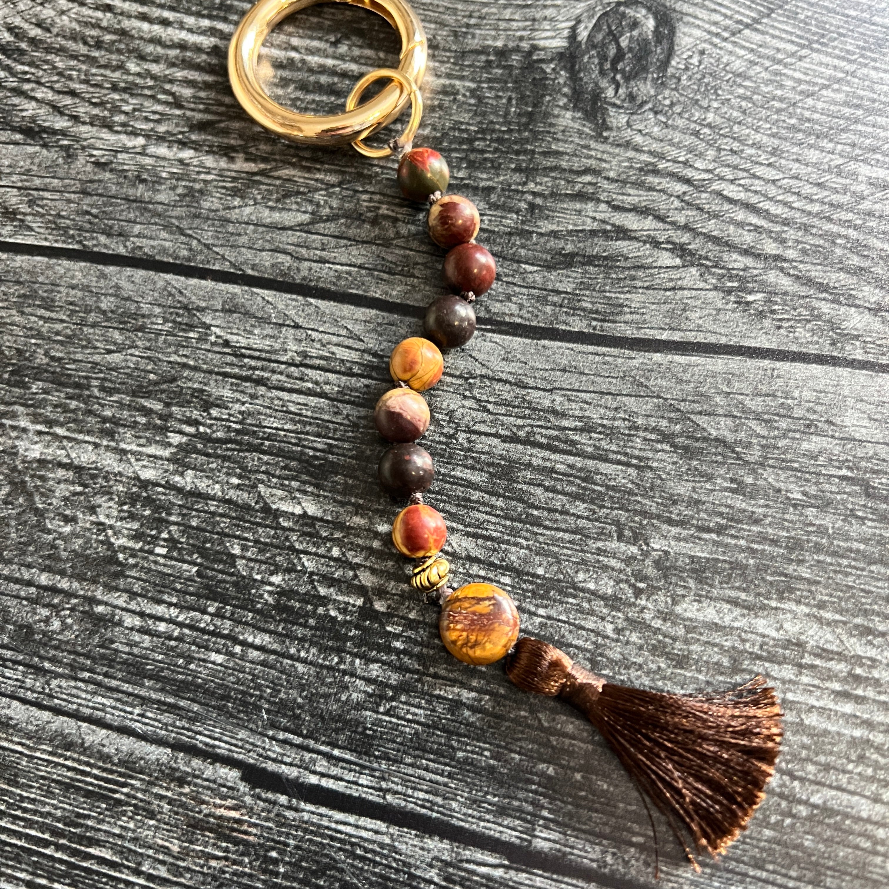 Red Creek Jasper Gemstone Keychain