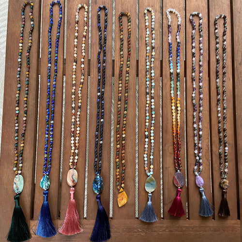 Design Your Own Custom Mala Design and build your own custom piece of jewelry! Work with our designer to create a unique, one-of-a-kind mala necklace made from high-quality crystals and gemstones. Handmade with authentic crystals and gemstones in Minneapo