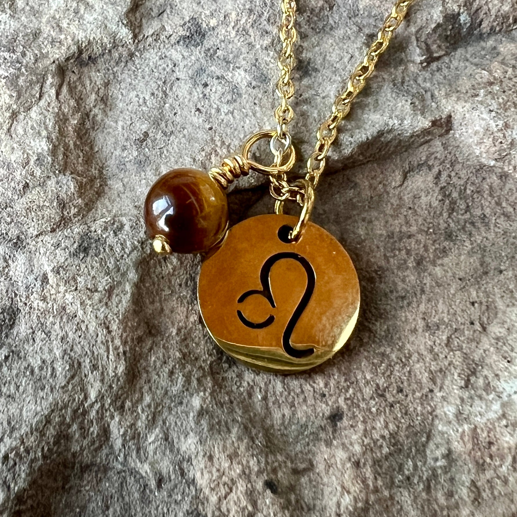Zodiac Charm & Gemstone Necklace
