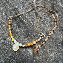 Load image into Gallery viewer, Opal and Flower Jade Necklace
