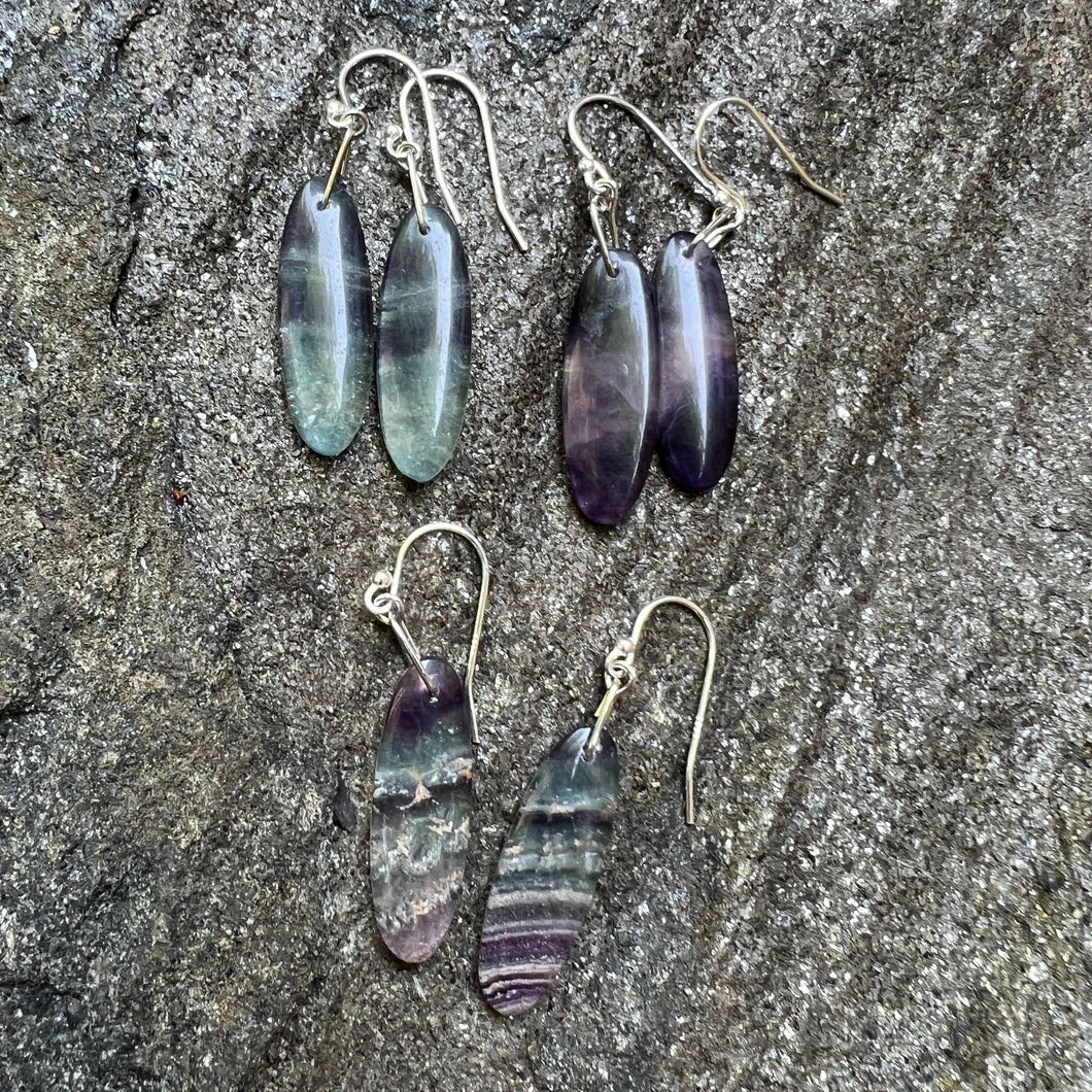 Fluorite Earrings - Oval
