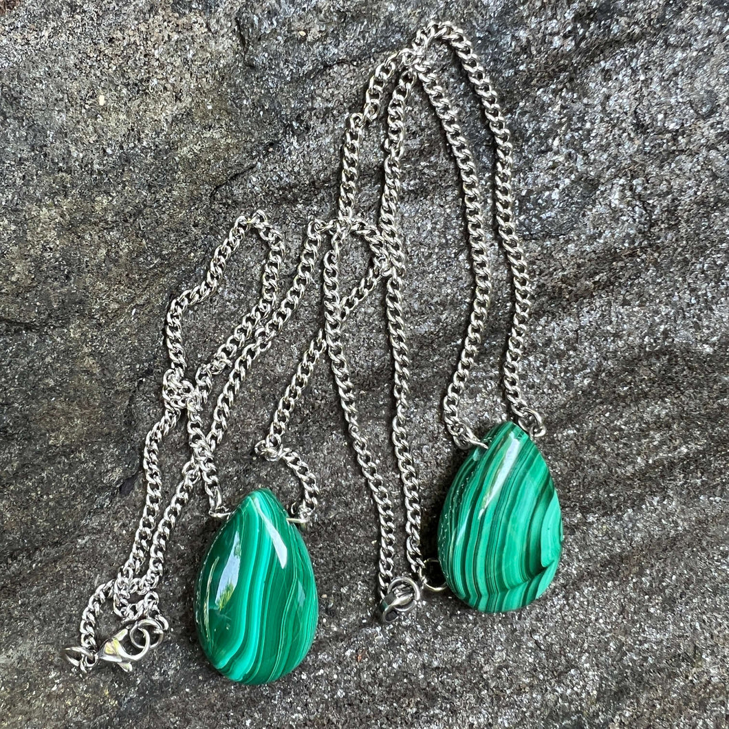 Malachite Teardrop Necklace