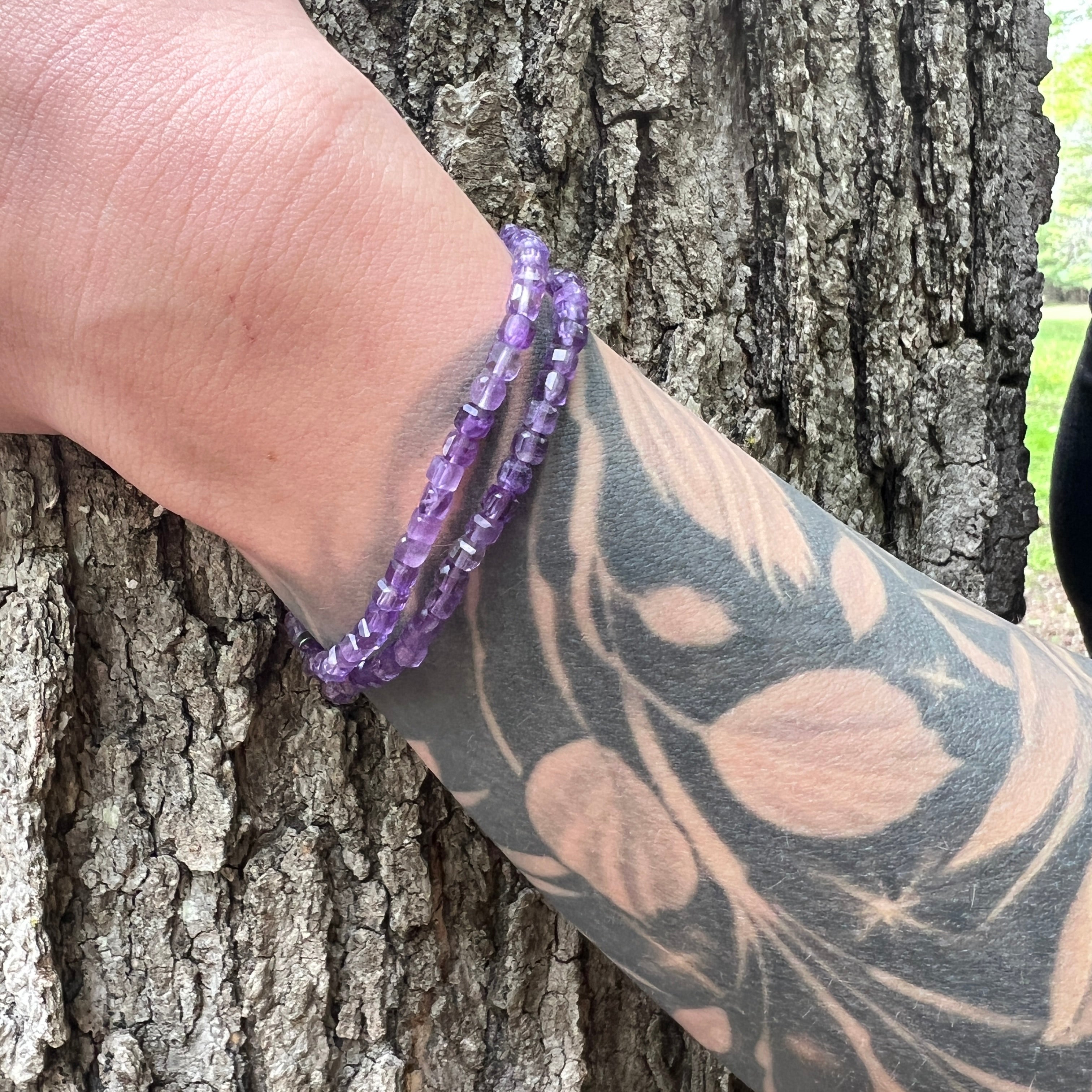 Amethyst Cube Bracelet - Subtle Radiance Collection