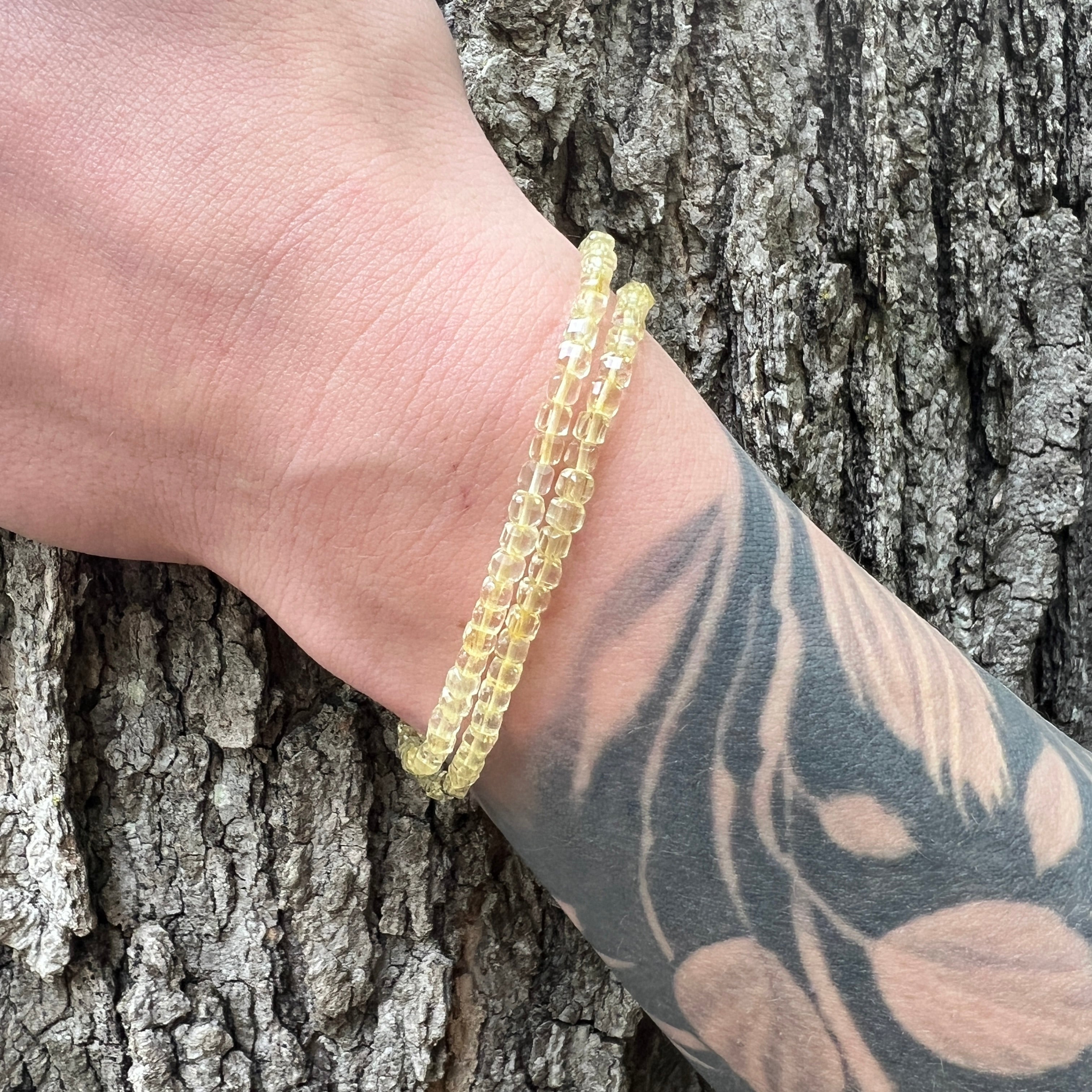Citrine Cube Bracelet - Subtle Radiance Collection