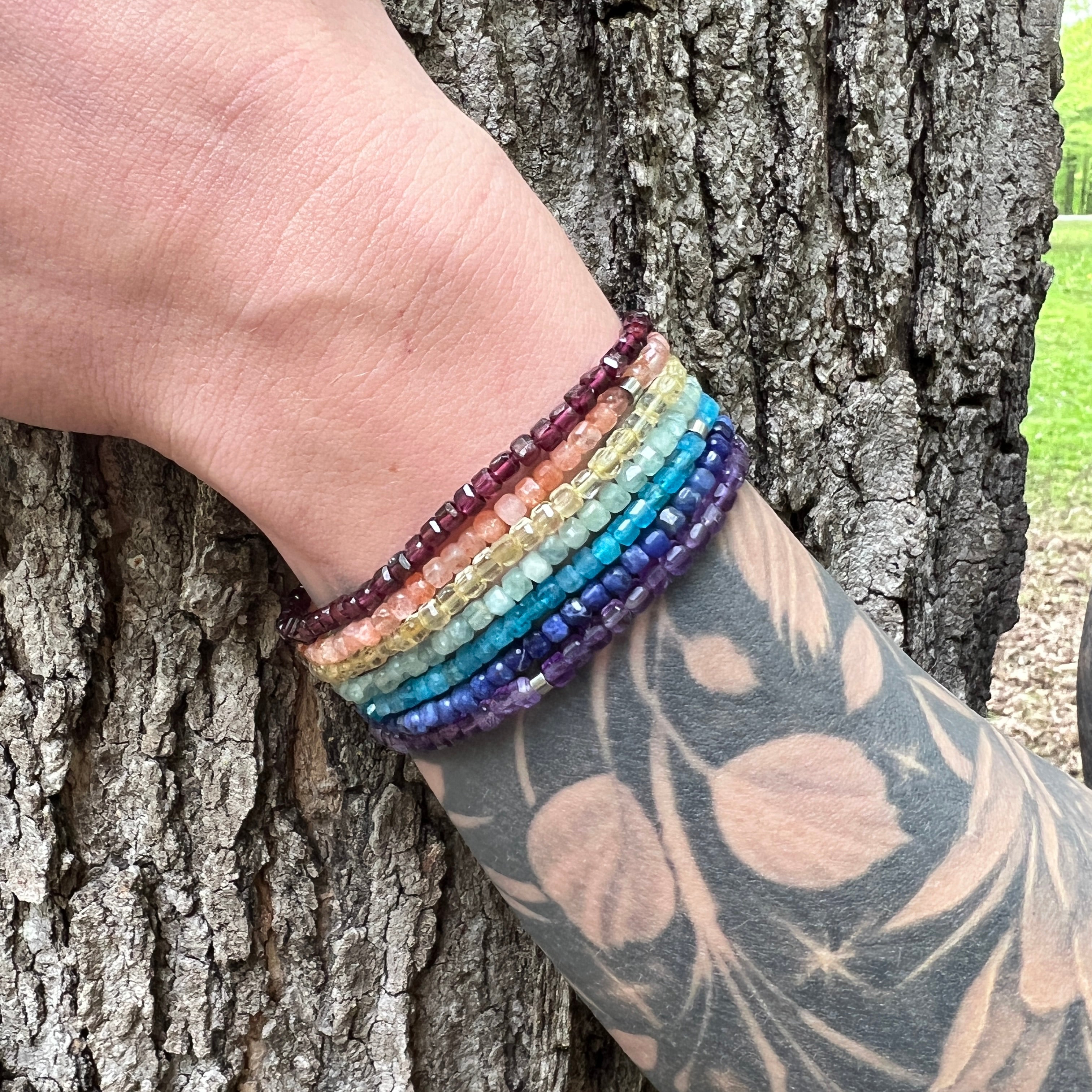 Purple Garnet Cube Bracelet - Subtle Radiance Collection