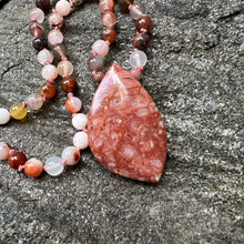 Load image into Gallery viewer, Cherry Blossom Agate Mala
