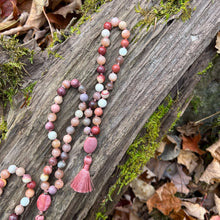 Load image into Gallery viewer, Moonstone and Mookaite Mala Bracelet Elevate your spirit with a handcrafted Moonstone and Mookaite Mala Bracelet, a harmonious blend of these two powerful gemstones which will bring the user a sense of inner growth and enhanced intuition.
