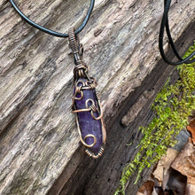 Load image into Gallery viewer, Amethyst Double Point Wire Wrapped Pendant
