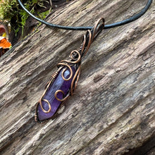 Load image into Gallery viewer, Amethyst Double Point Wire Wrapped Pendant
