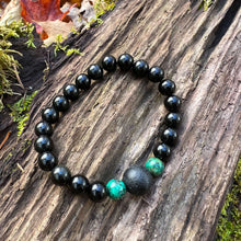 Load image into Gallery viewer, Lava Stone Focal Bracelet with African Turquoise
