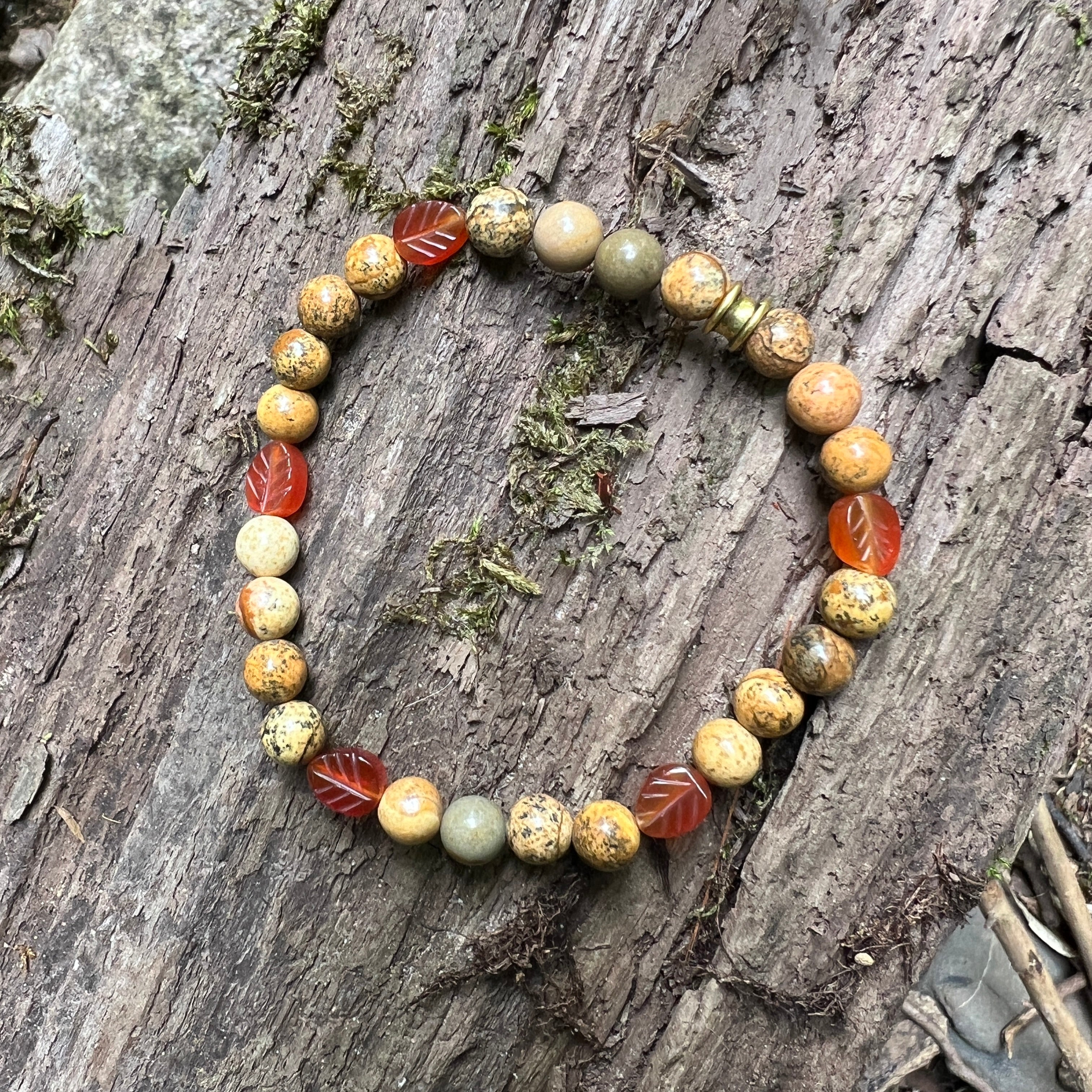 Harvest Glow Bracelet | Carnelian and Picture Jasper