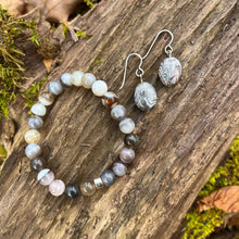Load image into Gallery viewer, Botswana Agate Earrings These earrings are made with high-quality Botswana Agate stones which bring comfort to the wearer. Zodiac Sign: Gemini. Chakra: Root. Handmade with authentic crystals and gemstones in Minneapolis, MN.
