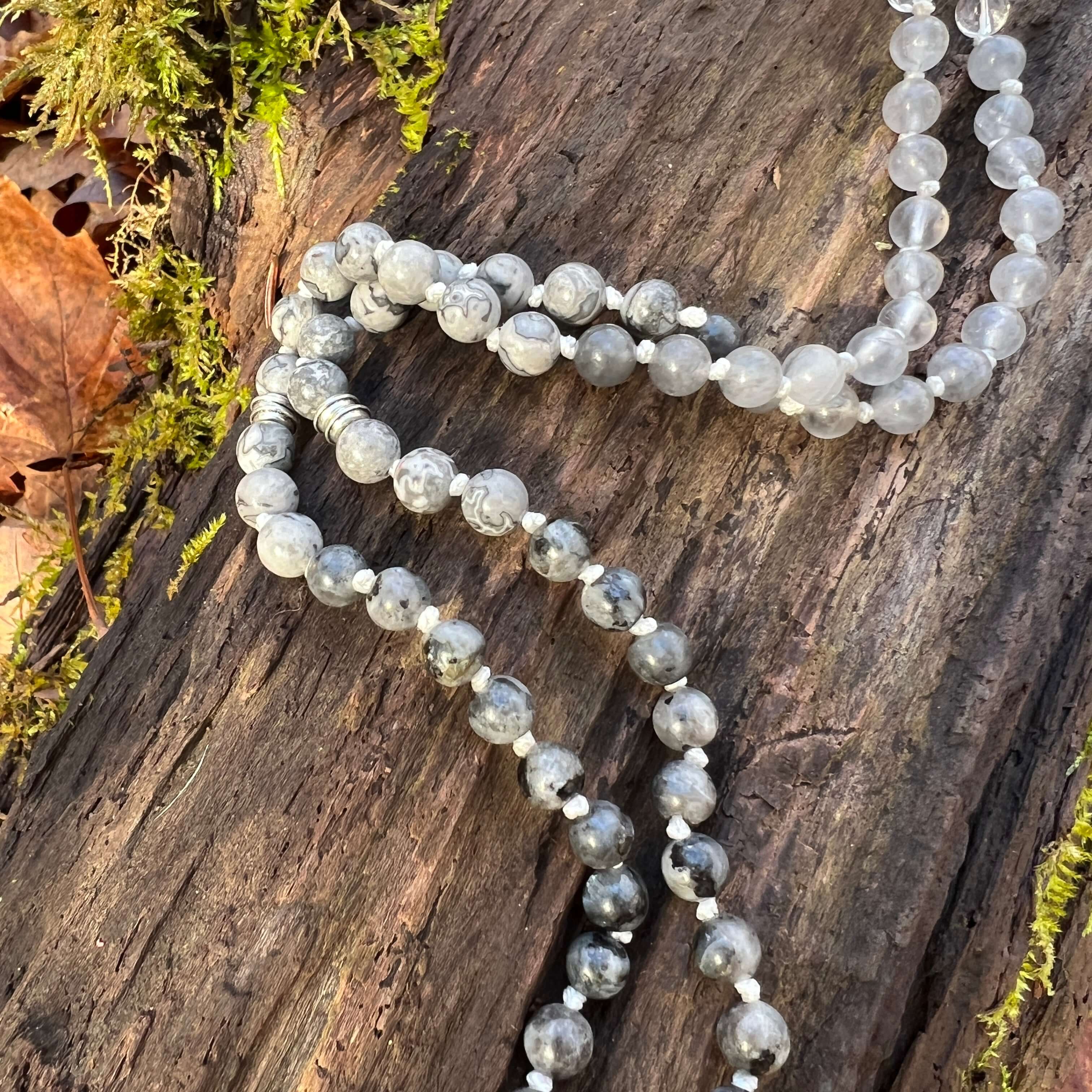 Inner Strength Mala Elevate your inner strength and resilience with our Inner Strength Mala. Meticulous handcrafted with an array of powerful gemstones, this piece blends natural beauty, metaphysical power, and timeless craftsmanship. It's more than a pie