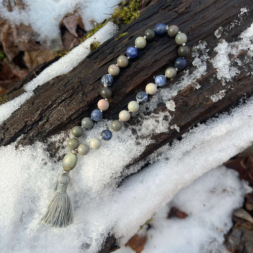 Sodalite and Jasper Mala Bracelet Discover serenity in the palm of your hand with the Sodalite and Jasper Mala Bracelet, which is filled with calming energy and natural beauty. Handmade with authentic crystals and gemstones in Minnesota and Wisconsin.