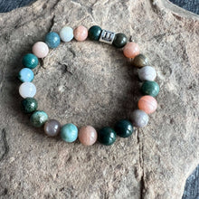 Load image into Gallery viewer, Gemini Zodiac Bracelet The Gemini Zodiac Bracelet is created with a combination of Agate and Moonstone beads with the versatile and expressive qualities associated with this zodiac sign.
