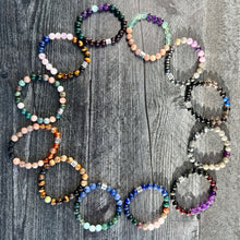 Load image into Gallery viewer, Aquarius Zodiac Bracelet The Aquarius Zodiac Bracelet is created with a combination of Amethyst, Lepidolite, Hematite, and Labradorite beads, which resonate with the versatile and expressive qualities associated with this zodiac sign.

