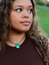 Load image into Gallery viewer, Malachite Teardrop Necklace This necklace is made with a high-quality (AAA grade) Malachite stone which brings protection and courage for transformation to the wearer and inspires calming and loving feelings.
