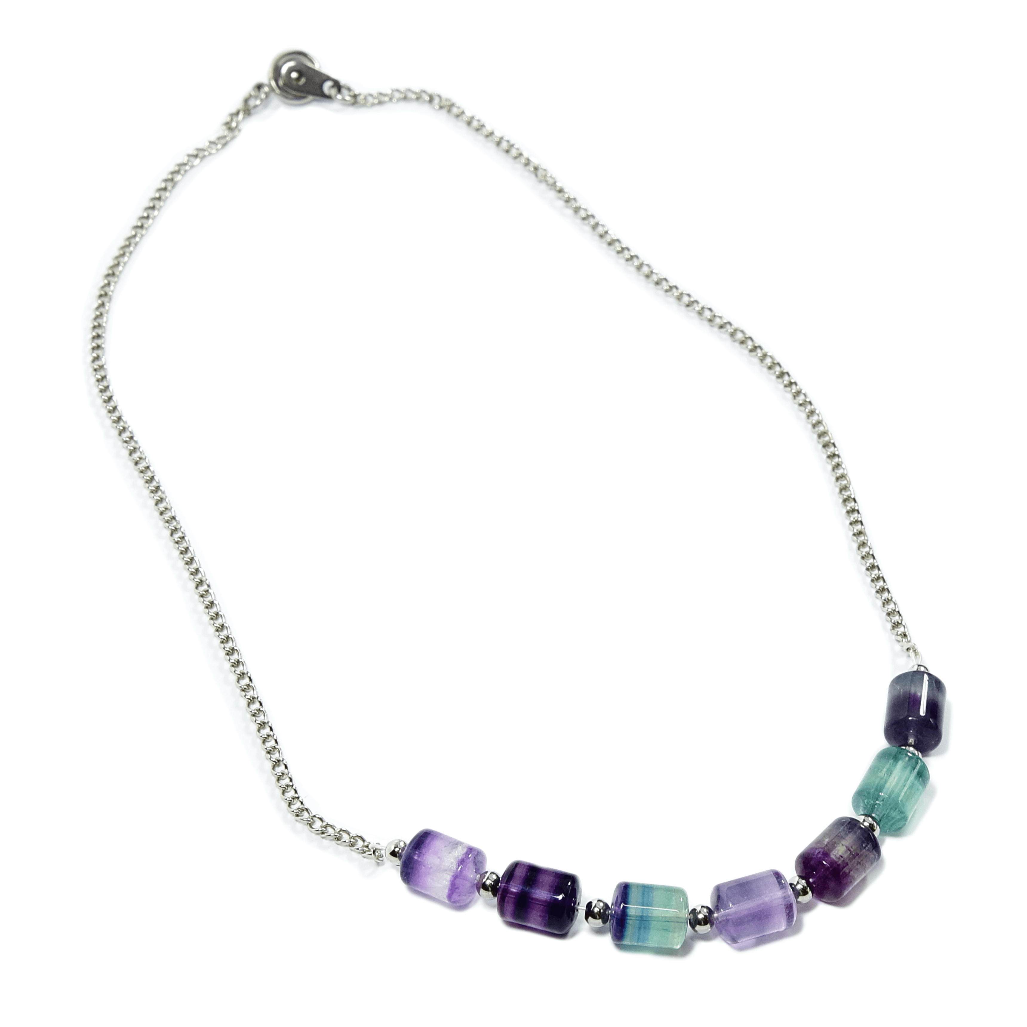 Fluorite Barrel Cut Necklace