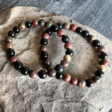 Load image into Gallery viewer, Red Creek Jasper &amp; Onyx Bracelet
