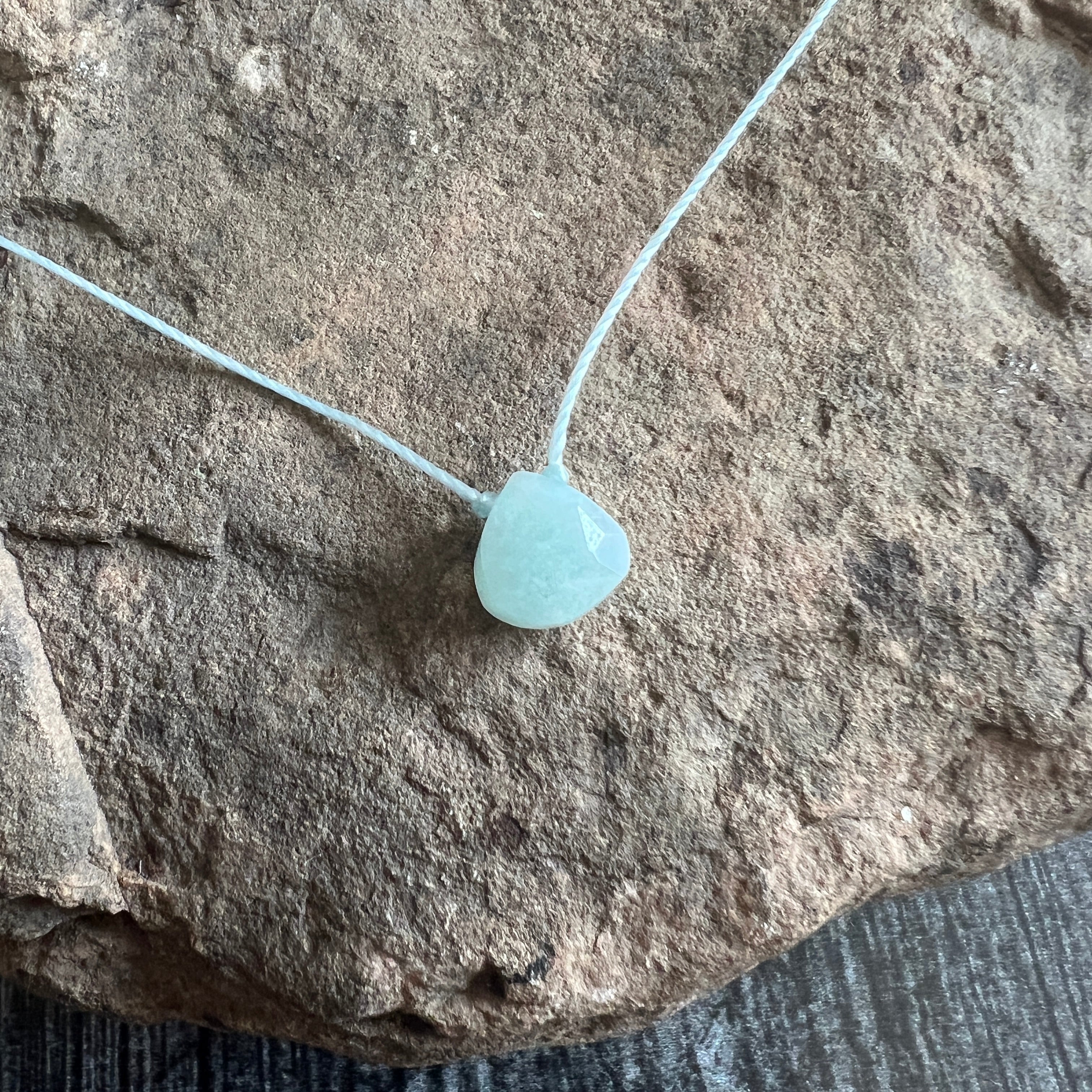 Peruvian Amazonite Faceted Teardrop Necklace – Minimalist Gemstone Necklace