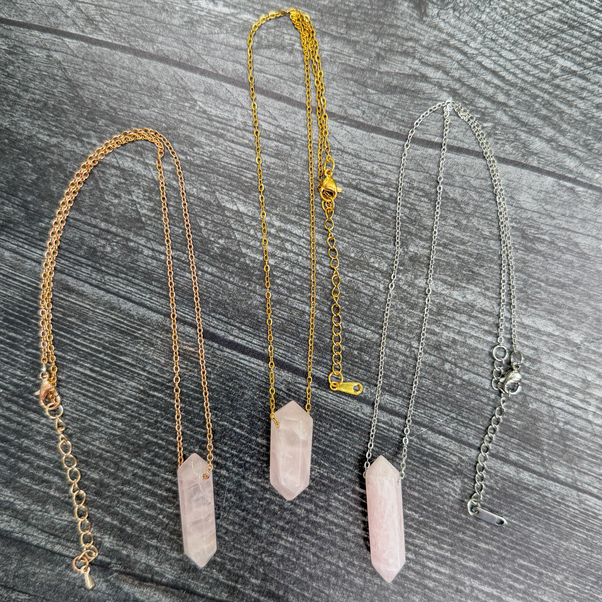 Rose Quartz Point Necklace - Earth Points Collection