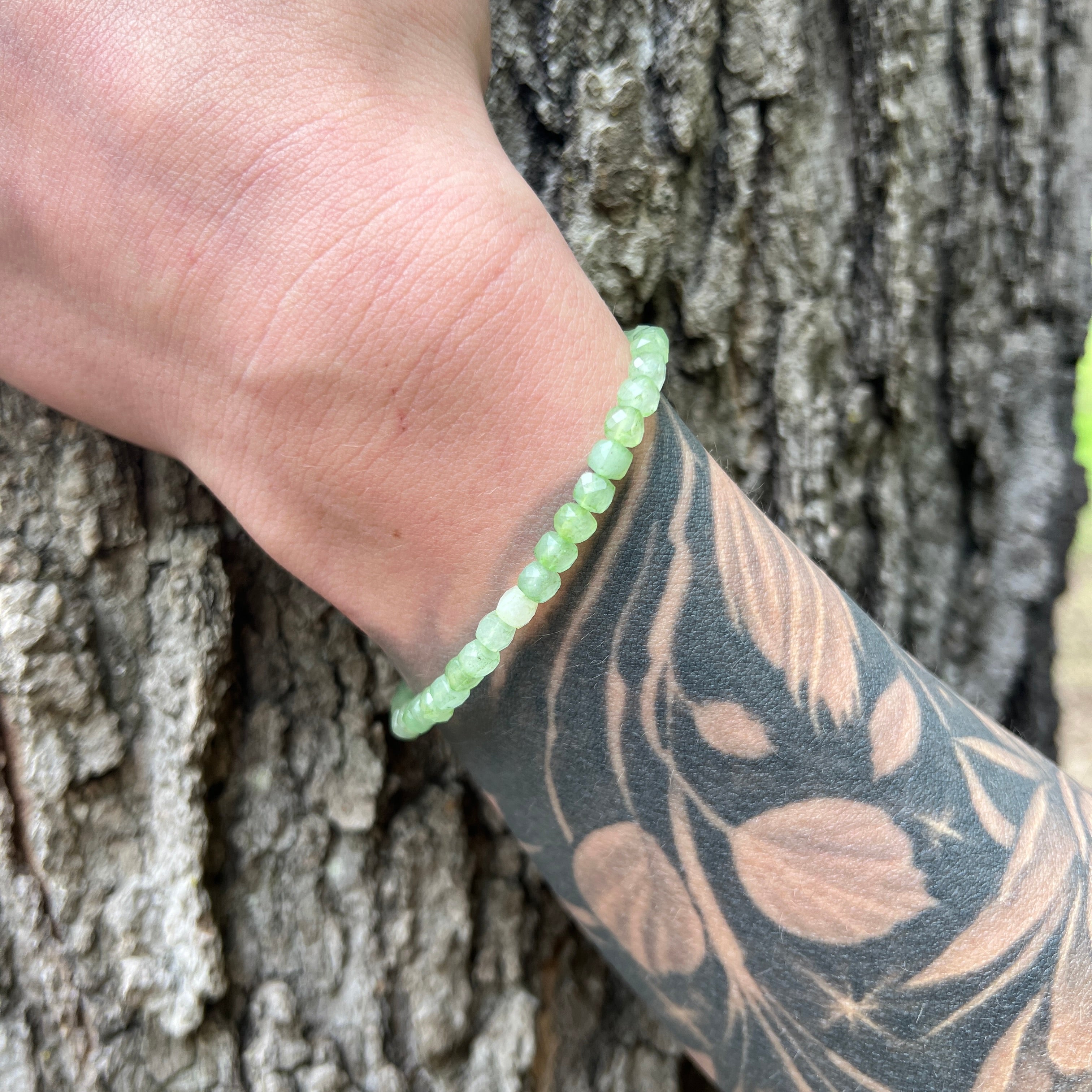 Russian Jade bracelet on hand model.