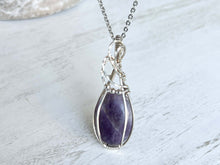 Load image into Gallery viewer, Silver Wire Wrapped Amethyst Pendant
