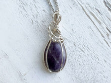 Load image into Gallery viewer, Silver Wire Wrapped Amethyst Pendant
