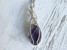 Load image into Gallery viewer, Silver Wire Wrapped Amethyst Pendant
