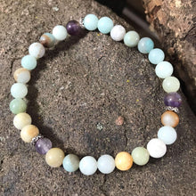 Load image into Gallery viewer, 6mm Amazonite and Amethyst Bracelet
