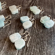 Load image into Gallery viewer, Aquamarine Rough-Cut Earrings

