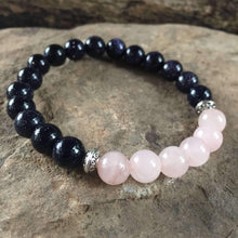 Load image into Gallery viewer, Blue Goldstone and Rose Quartz Bracelet
