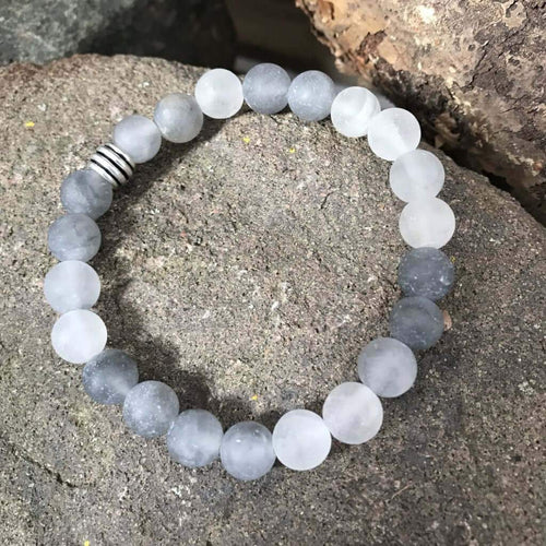 Cloud Quartz Bead Bracelet This bracelet is made with high-quality Cloud Quartz stones which bring grounding energy to the wearer. Zodiac Sign: Aquarius. Chakra: Root. Handmade with authentic crystals and gemstones in Minneapolis, MN.