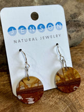 Load image into Gallery viewer, Red Creek Jasper Circle Earrings These earrings are made with high-quality Red Creek Jasper gemstones which bring balancing energy to the wearer. Zodiac Signs: Aries, Scorpio Chakras: Root, Sacral. Handmade with authentic crystals &amp; gemstones in Minneapol
