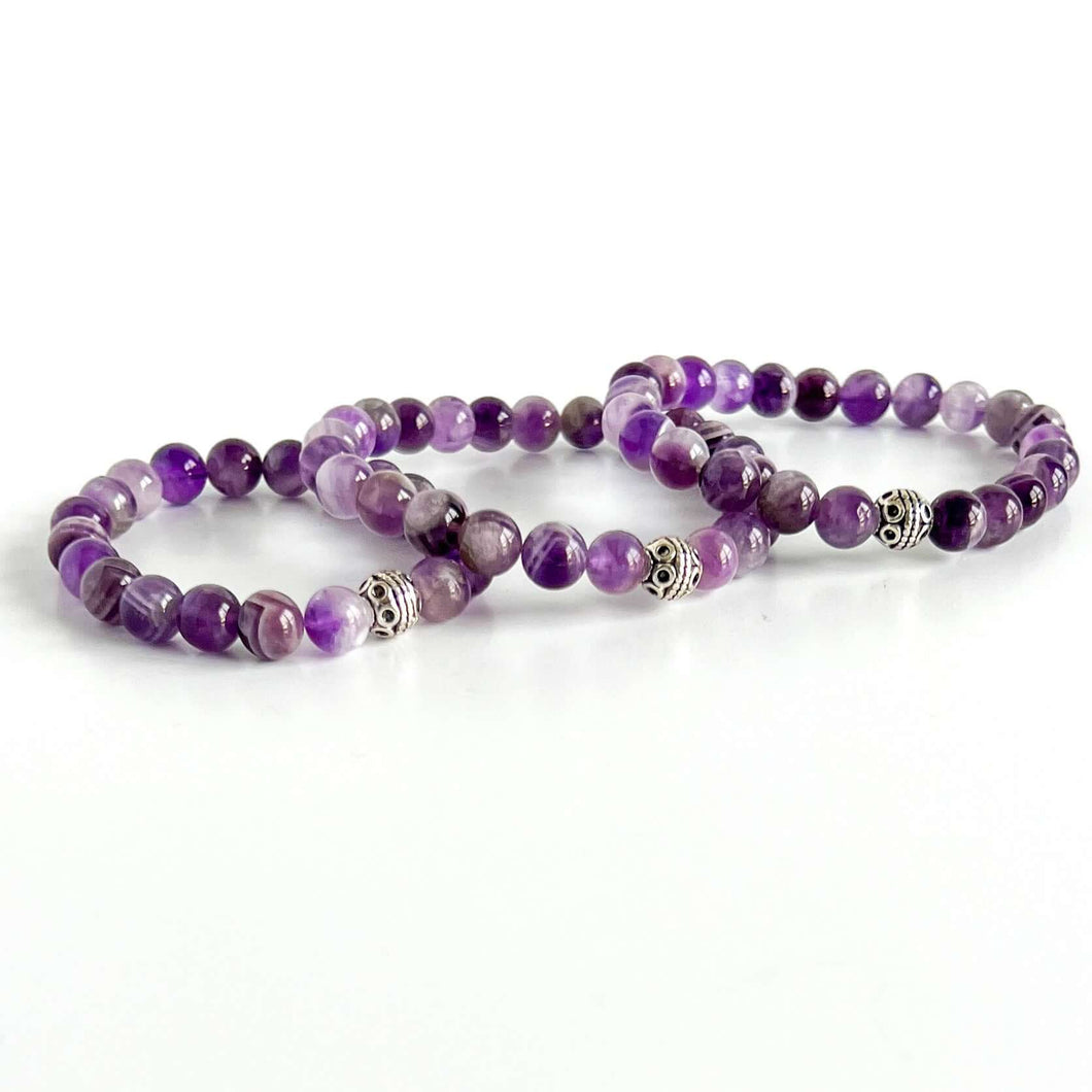Chevron Amethyst Bracelet