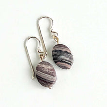 Load image into Gallery viewer, Porcelain Jasper Earrings These earrings are made with high-quality Porcelain Jasper gemstones which bring peace and confidence to the wearer. Zodiac Sign: Virgo. Chakras: Root and Heart. Handmade with authentic crystals &amp; gemstones in Minneapolis, MN.
