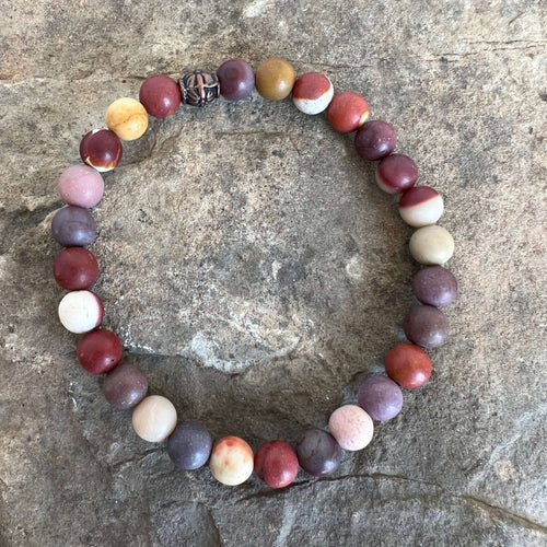 Matte Mookaite Bead Bracelet