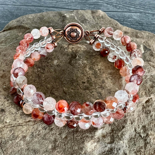 Hematoid Quartz Stacked Bracelet