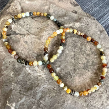 Load image into Gallery viewer, Flower Jade Mini Bead Bracelet This bracelet is made with high-quality Flower Jade stones which bring balance to the wearer. Zodiac Signs: Aries, Taurus, Gemini, and Libra. Chakra: Heart and Solar Plexus. Handmade with authentic crystals and gemstones in
