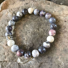 Load image into Gallery viewer, Porcelain Jasper Bracelet This bracelet is made with high-quality Porcelain Jasper gemstones which are used as a powerful tool to calm and soothe the person holding it. It is also said to enhance creativity, confidence, and self-esteem. Zodiac Sign: Virgo
