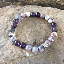 Load image into Gallery viewer, Porcelain Jasper and Amethyst Bracelet
