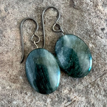 Load image into Gallery viewer, Green Line Jasper Earrings
