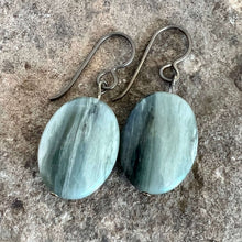 Load image into Gallery viewer, Green Line Jasper Earrings
