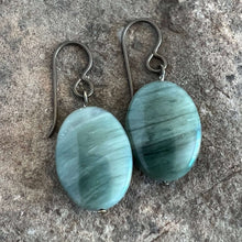 Load image into Gallery viewer, Green Line Jasper Earrings
