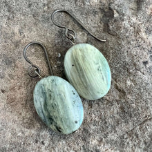 Load image into Gallery viewer, Green Line Jasper Earrings
