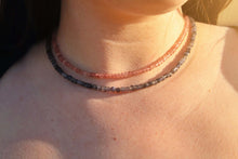 Load image into Gallery viewer, Strawberry Quartz Cube Gemstone Necklace
