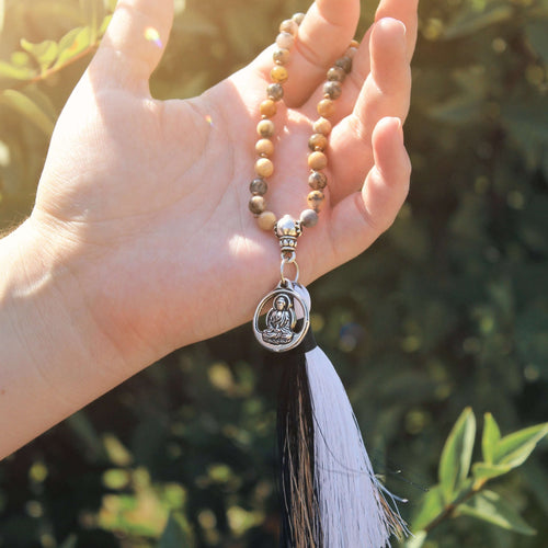 Black Moss Opal Wrist Mala